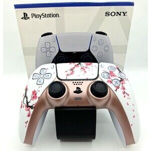 Custom White & Pink Sakura PS5 DualSense Controller w/ TMR Joysticks